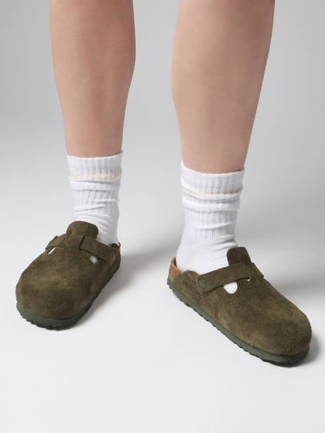 Slippers Boston Uit Leder Birkenstock Groen women 1024714 ander zicht 1